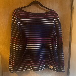 Talbots Women's Striped Blouse - Navy and Multicolor/Size M
